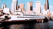 VINTAGE BEAUTIFUL POST CARD STATE FERRY SKYLINE SEATTLE WA picture