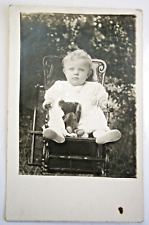 219. Real Photo Postcard of Young Child with Teddy Bear from the Early 1900's picture