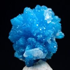 CAVANSITE STILBITE Specimen Blue Crystal Cluster Mineral INDIA w/ ID card picture
