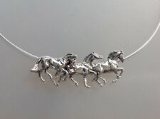 Running horses necklace Omega chain sterling silver Beverly Zimmer horse jewelry picture