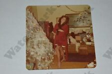 candid pretty woman in red robe slim legs VINTAGE PHOTOGRAPH  Gv picture