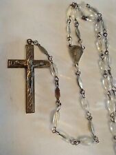 Vintage Catholic Clear Glass Rosary 24