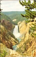 Lower Falls and Grand Canyon Yellowstone Park Wyoming Vintage Postcard  picture