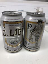 2 Iron City IC Light  Beer Can David Bednar Cans BOTTOM EMPTY picture
