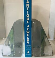 BLENKO BY WAYNE HUSTED SCULPTURAL WEDGE BOOKENDS MID CENTURY MODERN ART GLASS-5” picture