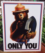 Smokey the Bear Only You Can Prevent Fire Tin Metal Sign Vintage Garage Classic picture