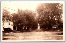 Clarence Iowa~4th Street Homes South From ME Church~Vintage Car~1915 RPPC picture