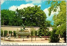 Postcard: Formal Garden at Como Park Conservatory, Indian Boy and Dog Statu A167 picture