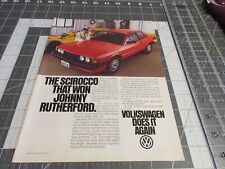 1981 VOLKSWAGEN SCIROCCO Johnny Rutherford Indy 500 Champ, Vintage Print Ad picture