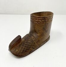 VINTAGE HAND CARVED WOODEN SHOE, EUROPE “5” LONG “ picture