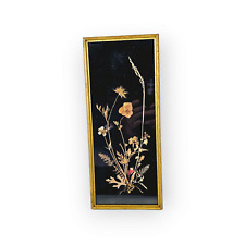 Dried Flowers Framed Art Vintage West Germany 12 Inch Black Gold picture