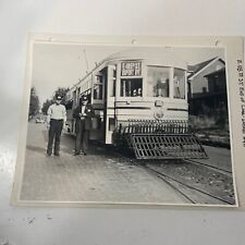 Vintage B&W Trolley Photo E-105 st Dupont Ave 1940 Photo Conductors Cleveland OH picture