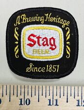 Vintage Embroidered “A Brewing Heritage Since 1851”Stag Beer Patch 3 X 3 1/2”. picture