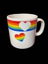 VINTAGE 80S RUSS RAINBOW HEART MUG CUP CERAMIC RUSS BERRIE & CO ITEM NO. 8005 picture