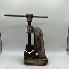 Antique Crown Armstrong Chicago No.10 Cast Iron Pipe Vise Heavy Works picture