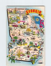 Postcard Greetings from Georgia Map Georgia USA picture