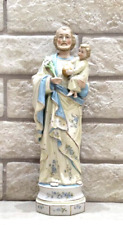 Antique bisque porcelain saint joseph with child Jesus Figurine statue religious picture
