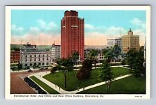 Harrisburg PA-Pennsylvania, Harrisburger Hotel, Post Office, Vintage Postcard picture