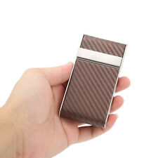 (Coffee)Metal Cigarette Case Waterproof Dustproof Slim Cigarette Box For 20X picture