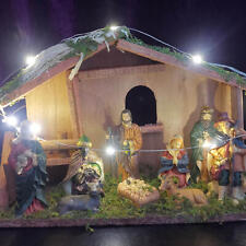 Christmas nativity scene LED lights manger decoration religious decorations picture