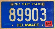 Delaware 1969 RIVETED License Plate # 89903 picture