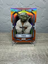 2022 Topps Finest Star Wars Yoda Orange Refractor /25 #97 picture