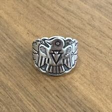 VINTAGE Fred Harvey Era Navajo STERLING SILVER Stamped THUNDERBIRD ARROW Ring 5 picture