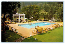 British Columbia Canada Postcard Harrison Hot Springs Swimming Pool c1960's picture