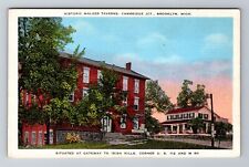Brooklyn MI-Michigan, Historic Walker Taverns, Antique Souvenir Vintage Postcard picture