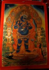 Buddhism Hinduism Lord Mahakala Bhairav Hand Painting Gold Thangka Paubha Nepal picture
