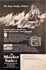 The Mosler Safe Co. Brass Monkey Melted New York Vintage Print Ad 1949 picture