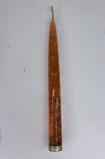 LUCITE/ACRYLIC Amber Orange Taper Candles w/Gold Flakes 8
