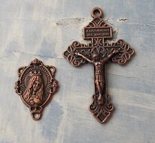 Pardon Crucifix w Immaculate Heart centerpiece Red Copper Finish picture