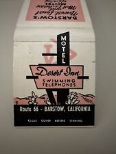 Vintage 1950s Desert Inn Motel Matchbook Cover Route 66 Midcentury Barstow CA picture
