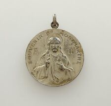 Mama-Estelle Antique Big/Large Medal Christ Sacré Heart Of Montmartre Metal picture