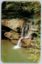 Ohio Logan Hocking State Park Old Mans Cave Upper Falls Waterfall VTG Postcard picture