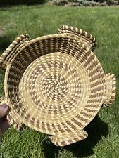 Sweet Grass Elephant Ears Basket 10 Inches Wide  2004 Signed picture