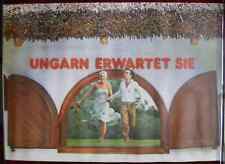 1980s Original Large Poster Hungary Ungarn Pair Couple Old Rustic House Tourism picture