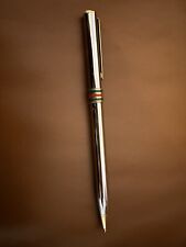 VINTAGE GUCCI STERLING SILVER RED & GREEN ENAMEL STRIPES BALLPOINT PEN - ITALY picture