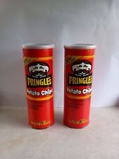 2 Vintage 1980’s Pringles 4.5oz Potato Chip Can with Lid - EMPTY CAN picture