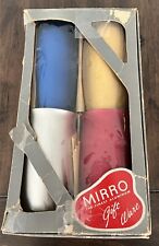 Vintage MCM In Box Mirro Suede-Tone Aluminum Tumblers Set Of 4, Curved Shape picture