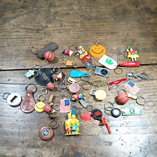 Mixed Lot 25+ Vintage Keychains Estate Junk Drawer Simpsons Tupperware Basketbal picture