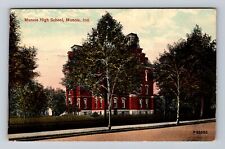 Muncie IN-Indiana, Muncie High School, Antique, Vintage c1913 Postcard picture