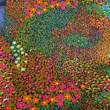 Vintage Neon Flowers Fabric - 2 Yards For Sewing & Crafts picture