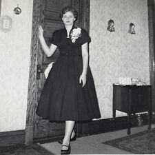 MC Photograph 1950's Woman Black Dress Portrait picture