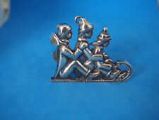 Gorham, 1988 Silver Plate, Children on Sled, Christmas Ornament picture