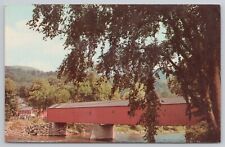 Postcard Covered Bridge Housatonic River, West Cornwall, Connecticut picture