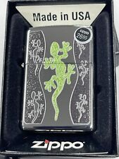 ZIPPO 2011 GREEN LIZARD POLISHED CHROME LIGHTER SEALED IN BOX R885 picture