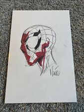 Eddie Nunez Original Art- Miles Morales Spider-Man Head Sketch Signed By Nunez picture