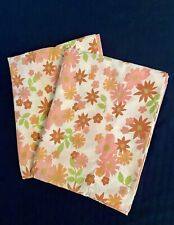 Vintage Sears Perma Prest Pink Floral Flower Power Fantasia Standard Pillowcases picture